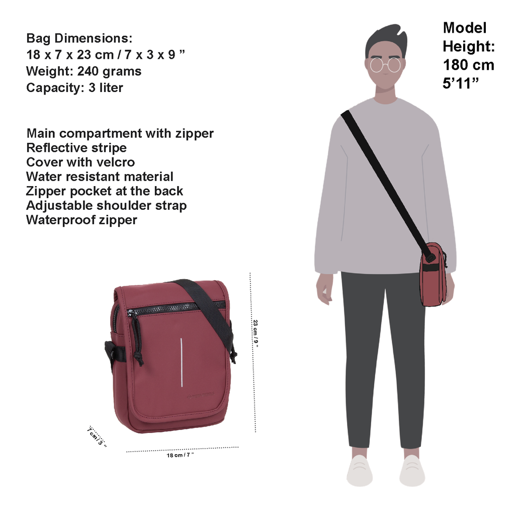 New Rebels New Rebels ® Mart - Small - Flap - Shoulder bag - Crossbody bag - Burgundy