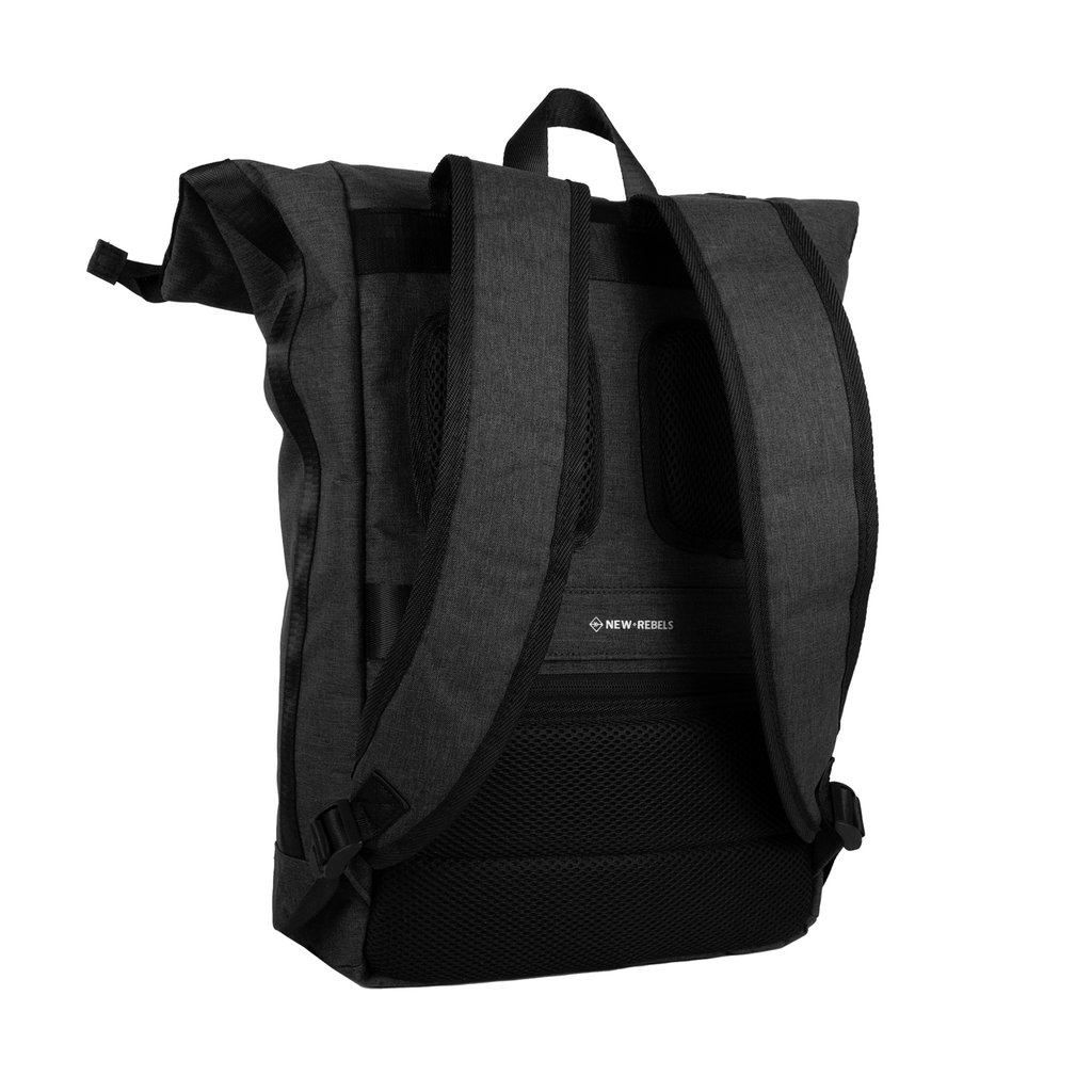New Rebels New Rebels Boyan  New York Zwart 19L Rolltop Rugzak Gerecycled Nylon