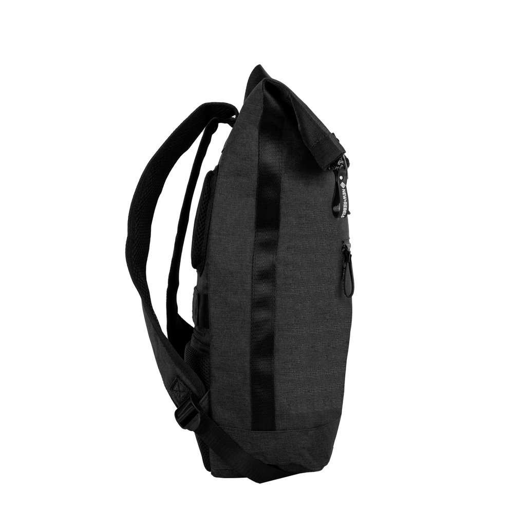New Rebels New Rebels Boyan  New York Zwart 19L Rolltop Rugzak Gerecycled Nylon