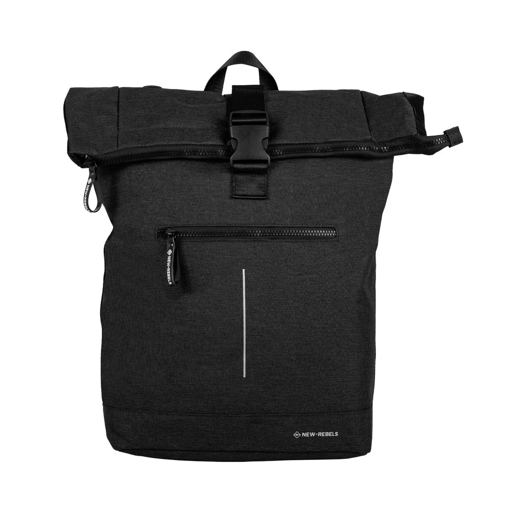 New Rebels New Rebels Boyan  New York Zwart 19L Rolltop Rugzak Gerecycled Nylon