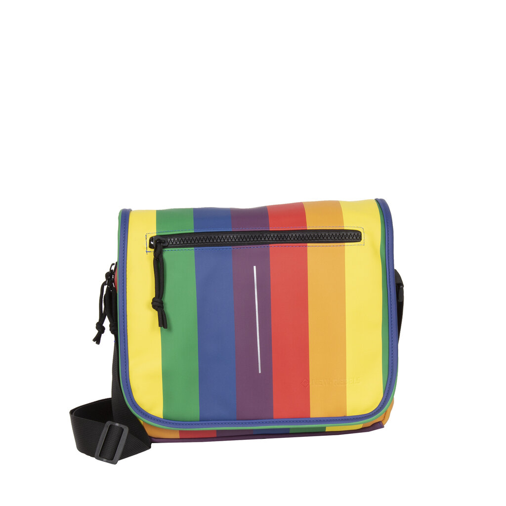 New Rebels New Rebels Mart Bronx Regenboog 8L A4 Schoudertas met Flapover Waterafstotend