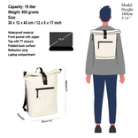 New Rebels New Rebels Mart New York Off Weiß 21L Rucksack Rolltop Wasserabweisend Laptop 15.6"