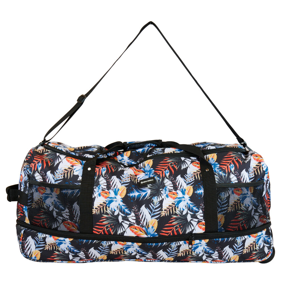New Rebels New Rebels Cranford Newark Flower oprolbare reistas met 2 wielen - 110L vergrootbare tas met handgrepen en ritssluiting - lichtgewicht