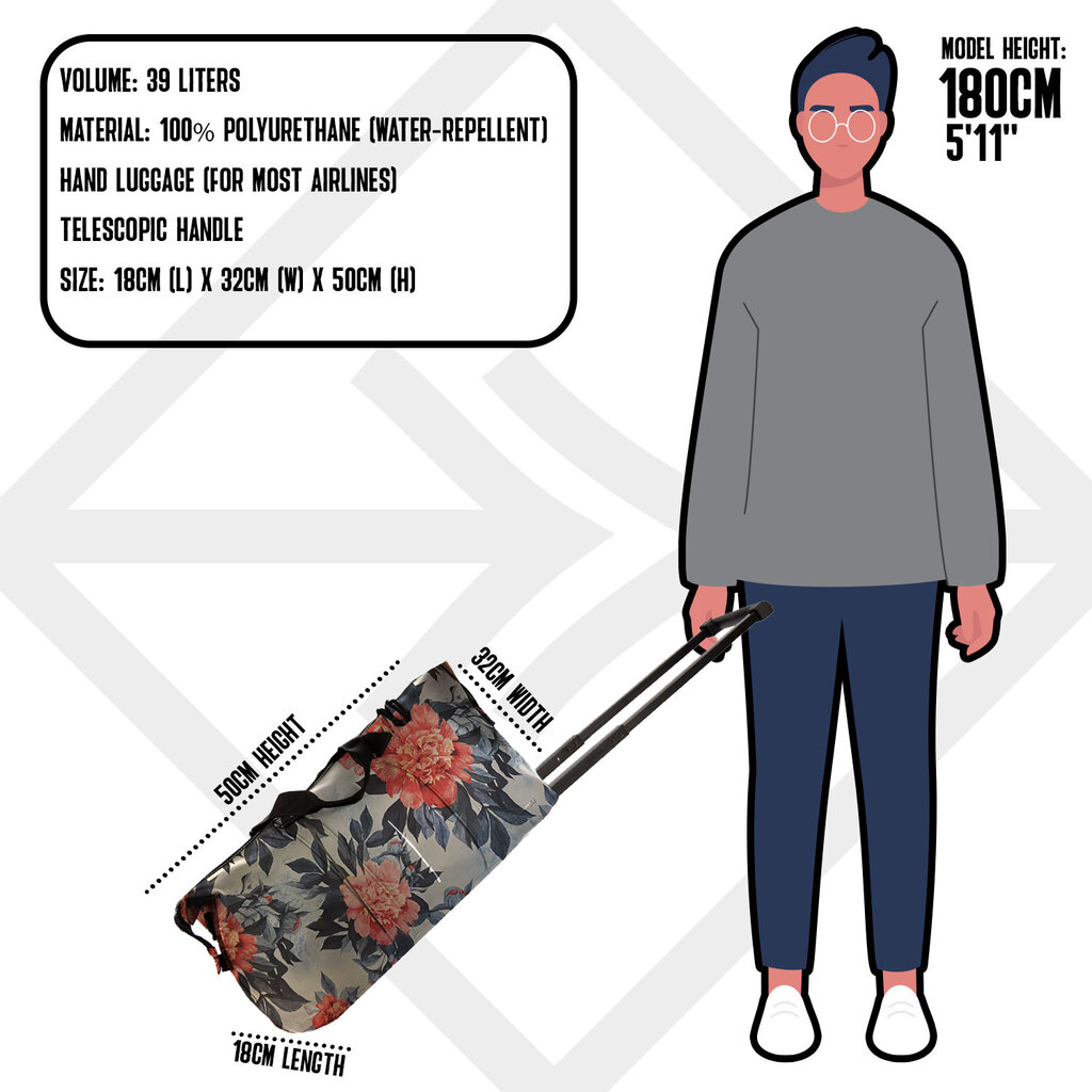 New Rebels New Rebels Flora Weston Duffel Wit 54L Trolley Waterafstotend