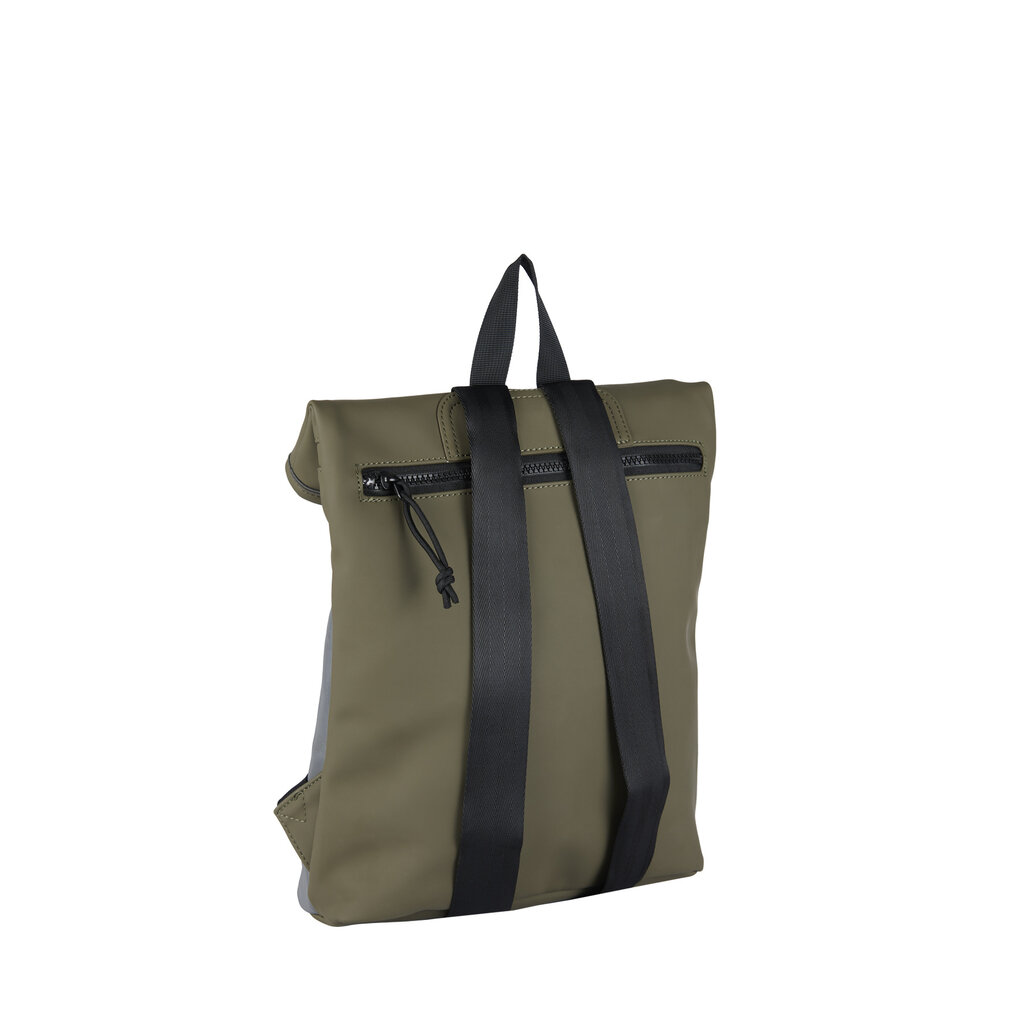 New Rebels Bowie Los Angeles Olive Green 9L Backpack Rolltop Reflective Water Repellent