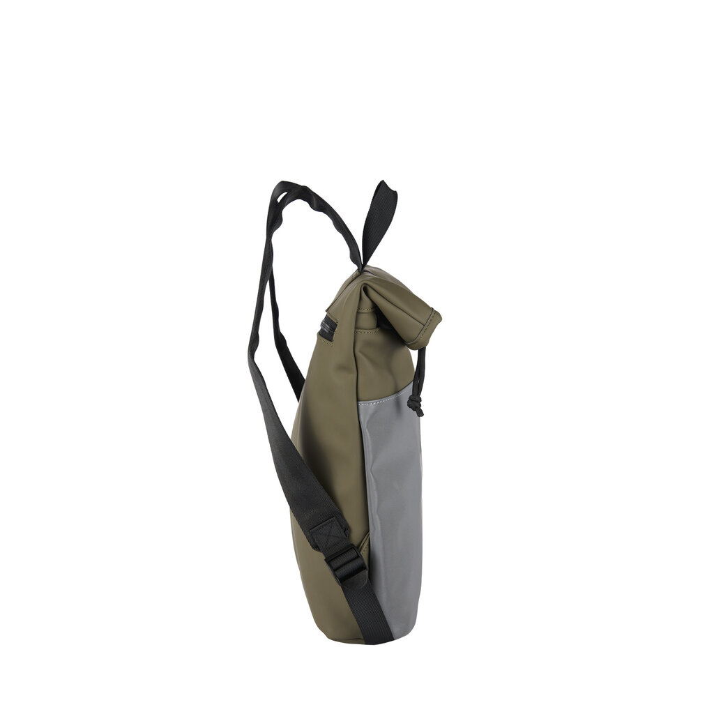 New Rebels Bowie Los Angeles Olive Green 9L Backpack Rolltop Reflective Water Repellent