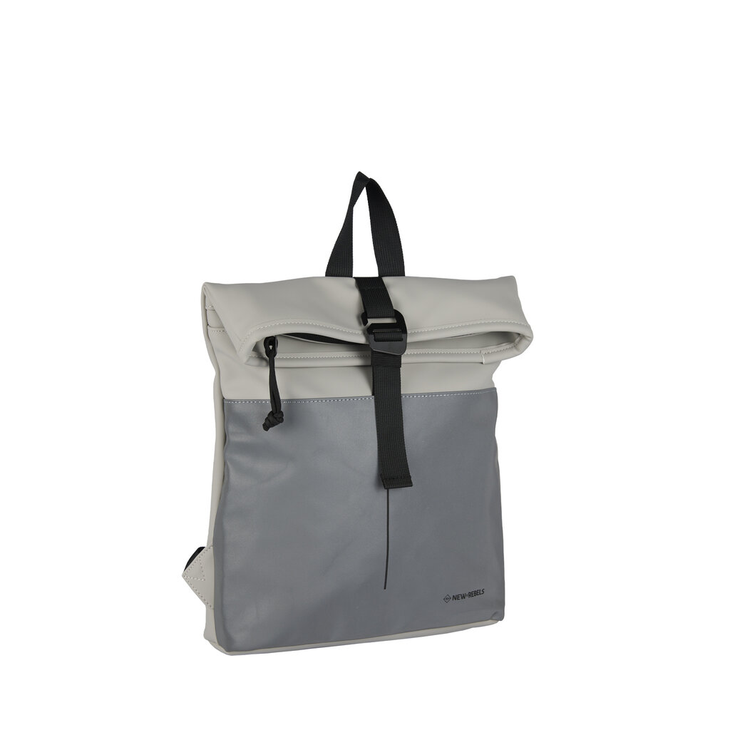 New Rebels Bowie Los Angeles Light Gray 9L Backpack Rolltop Reflective Water Repellent