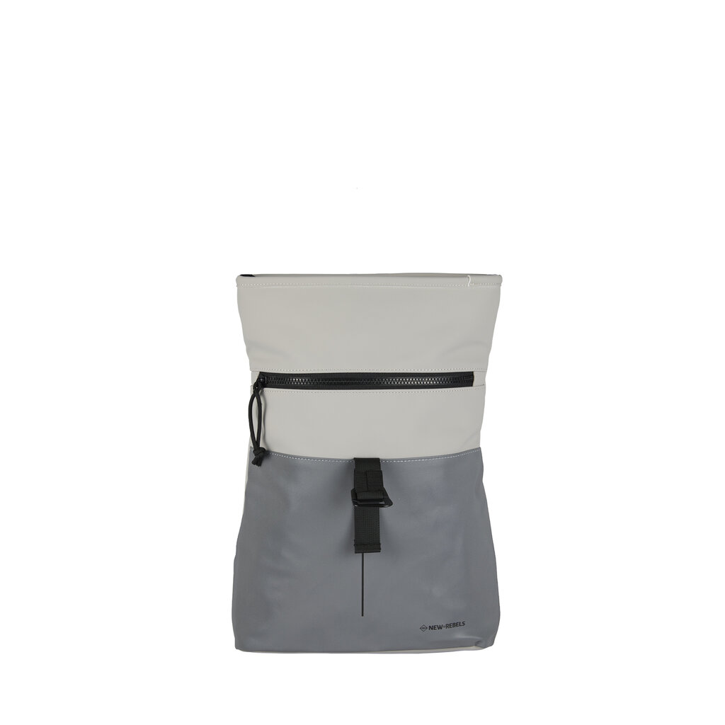 New Rebels New Rebels Bowie Los Angeles Lichtgrijs 9L Rugtas Rolltop Reflectie Waterafstotend