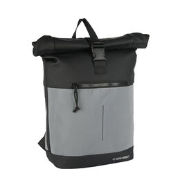 New Rebels Bowie New York Black 21L Backpack Rolltop Reflective Water Repellent Laptop 15.6"