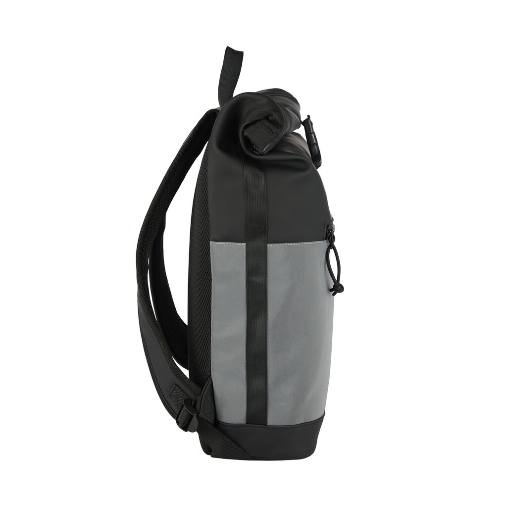 New Rebels New Rebels Bowie New York Zwart 21L Rugzak Rolltop Reflectie Waterafstotend Laptop 15.6"