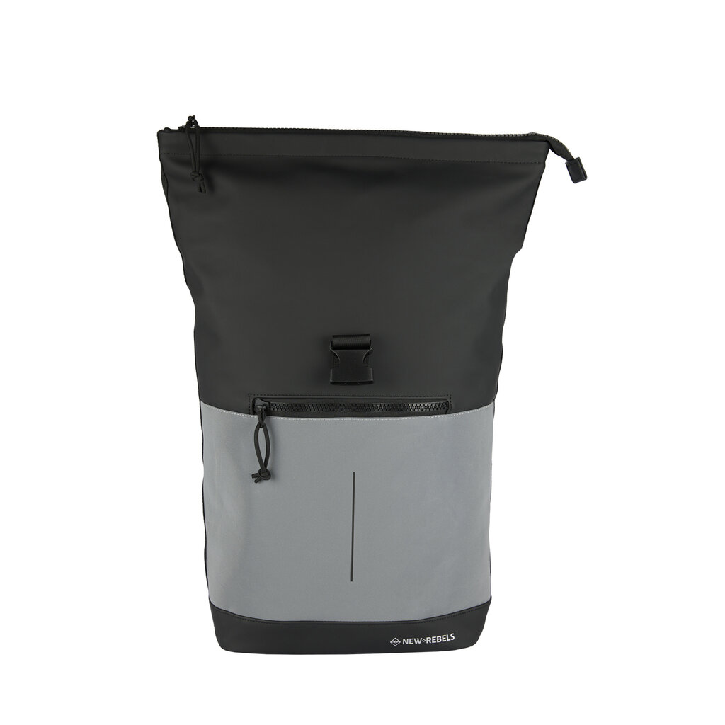 New Rebels New Rebels Bowie New York Black 21L Backpack Rolltop Reflective Water Repellent Laptop 15.6"