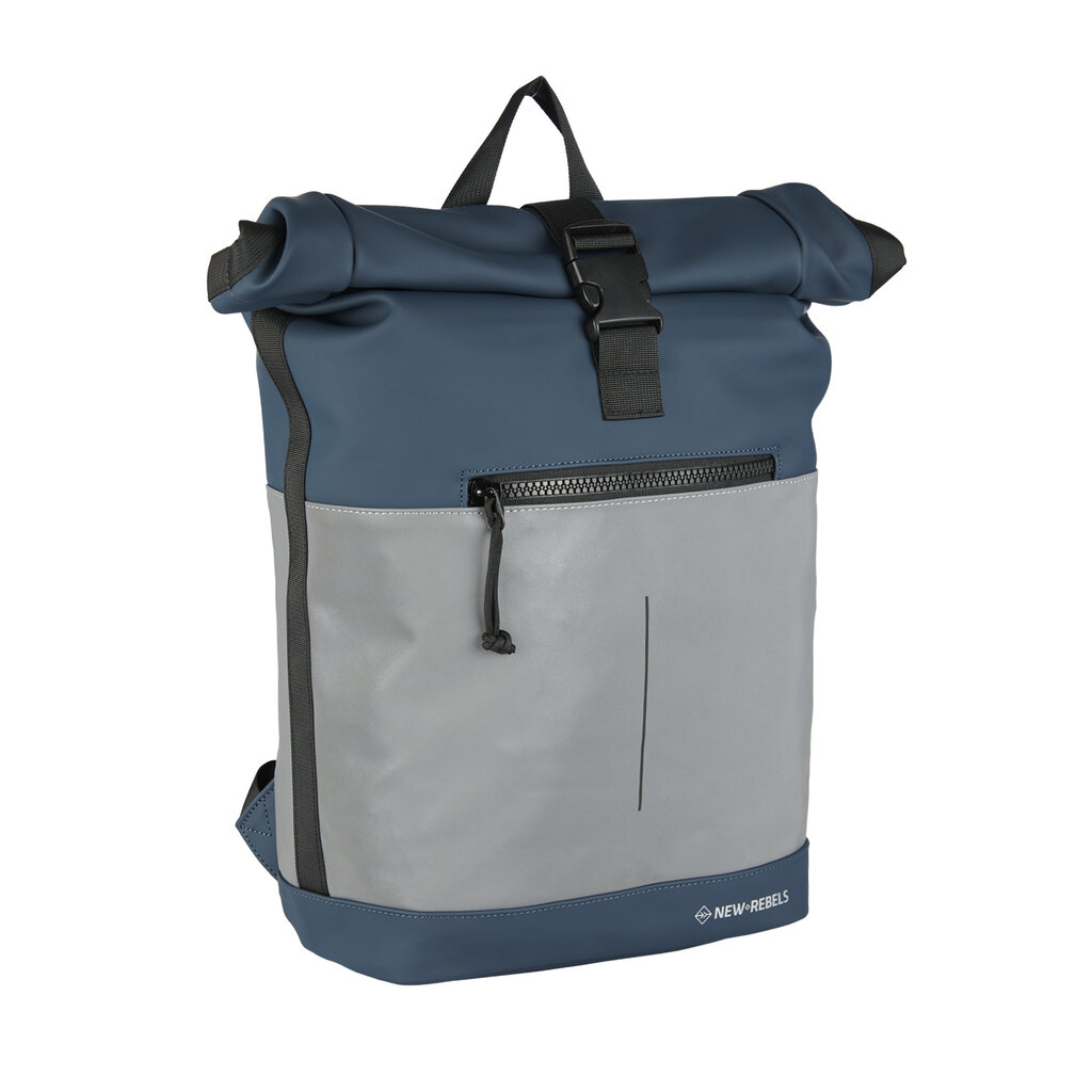 New Rebels New Rebels Bowie New York Navy 21L Rugzak Rolltop Reflectie Waterafstotend Laptop 15.6"