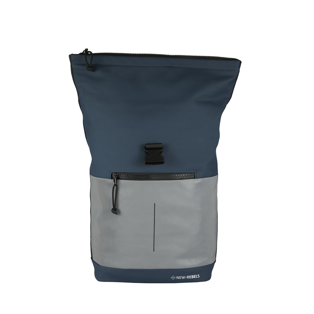 New Rebels New Rebels Bowie New York Navy 21L Rugzak Rolltop Reflectie Waterafstotend Laptop 15.6"
