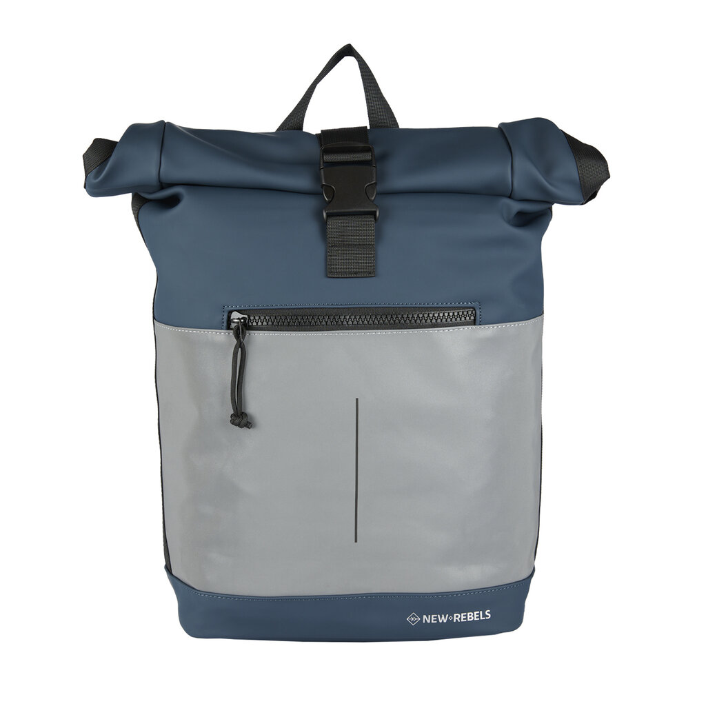 New Rebels New Rebels Bowie New York Navy 21L Rugzak Rolltop Reflectie Waterafstotend Laptop 15.6"