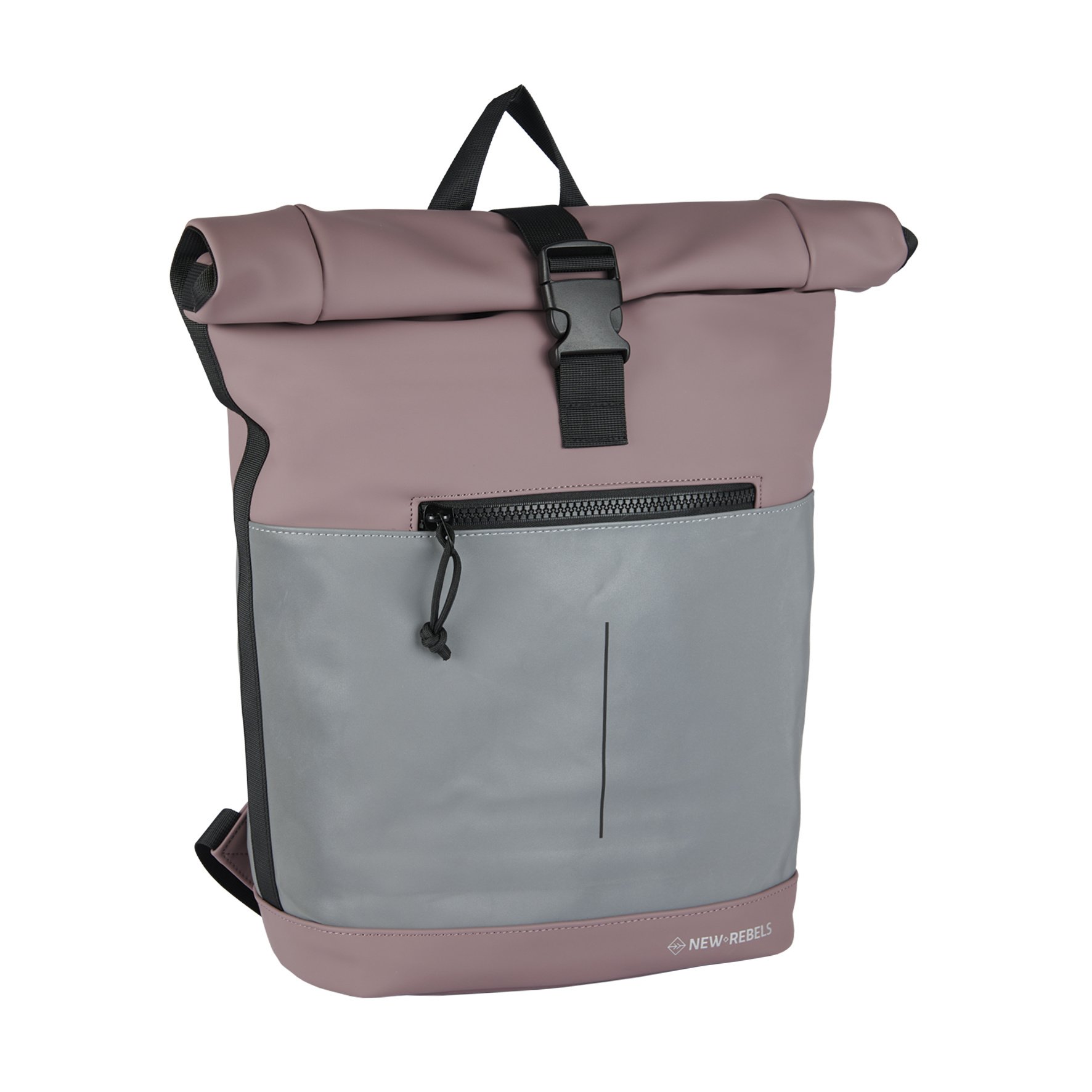 New Rebels Bowie New York Paars 16L Rugzak Rolltop Reflectie Waterafstotend Laptop 15.6