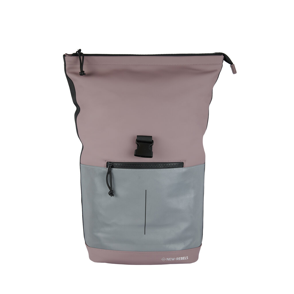 New Rebels New Rebels Bowie New York Oudpaars 21L Rugzak Rolltop Reflectie Waterafstotend Laptop 15.6"