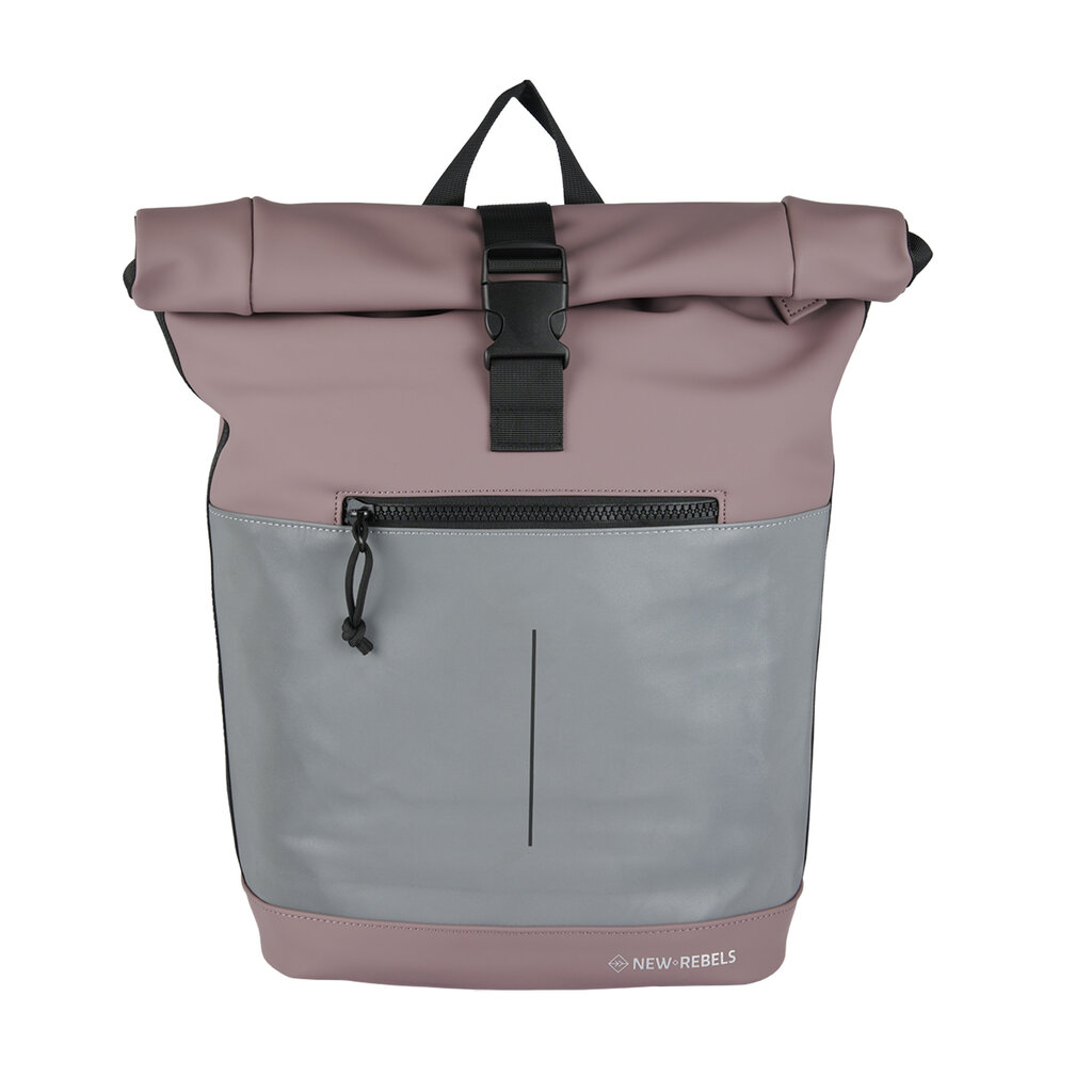 New Rebels New Rebels Bowie New York Oudpaars 21L Rugzak Rolltop Reflectie Waterafstotend Laptop 15.6"