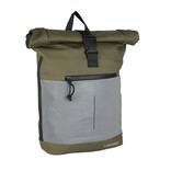 New Rebels New Rebels Bowie New York Olive Green 21L Backpack Rolltop Reflective Water Repellent Laptop 15.6"