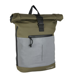 New Rebels New Rebels Bowie New York Olive Green 21L Backpack Rolltop Reflective Water Repellent Laptop 15.6"