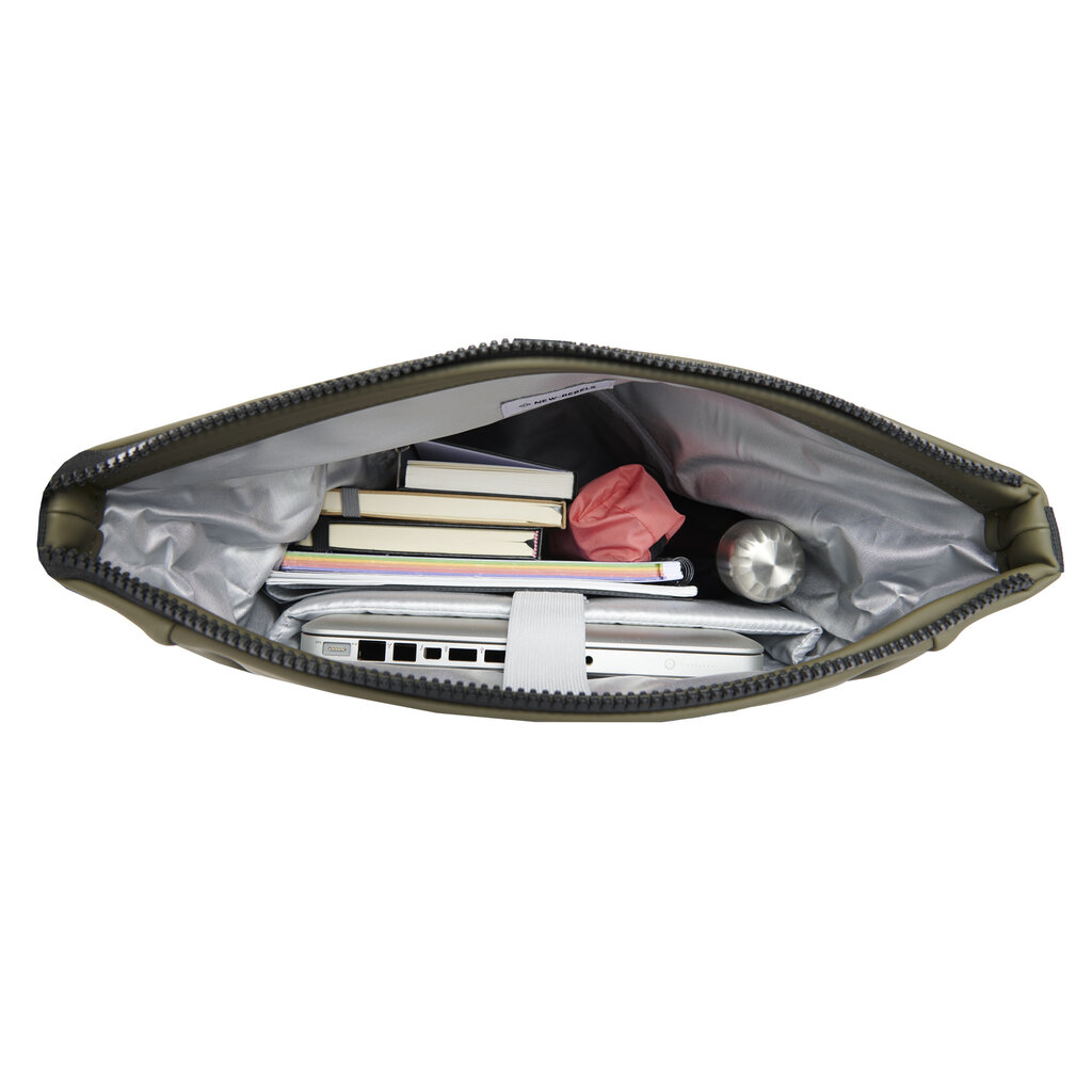 New Rebels New Rebels Bowie New York Olijf Groen 21L Rugzak Rolltop Reflectie Waterafstotend Laptop 15.6"