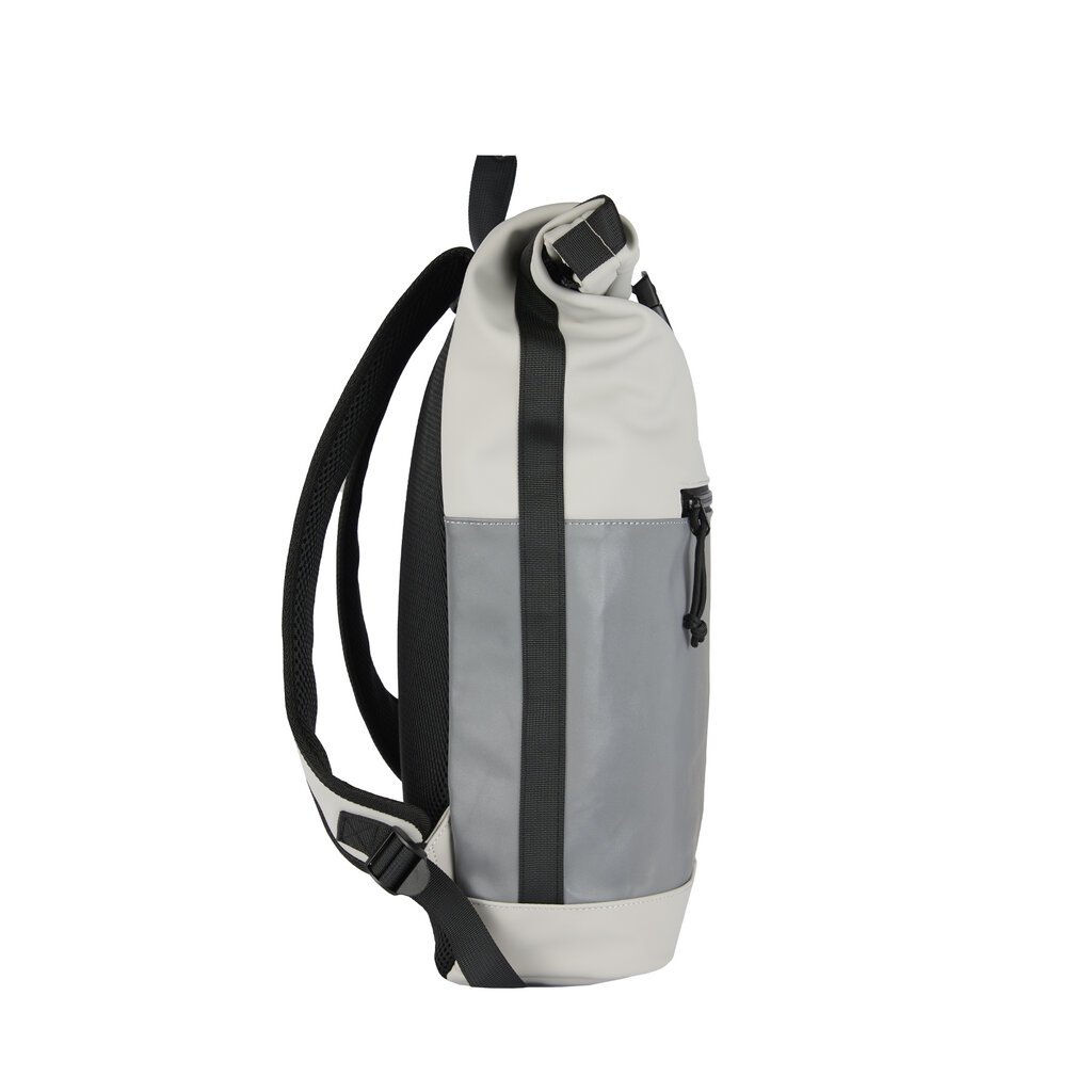 New Rebels New Rebels Bowie New York Hellgrau 21L Rucksack Rolltop Reflektion Wasserabweisend Laptop 15.6"