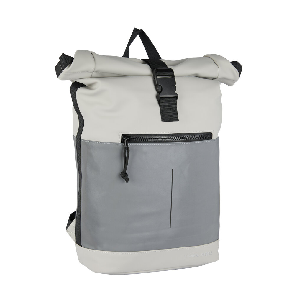 New Rebels New Rebels Bowie New York Hellgrau 21L Rucksack Rolltop Reflektion Wasserabweisend Laptop 15.6"