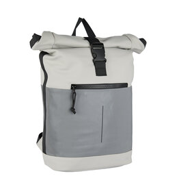 New Rebels New Rebels Bowie New York Lichtgrijs 21L Rugzak Rolltop Reflectie Waterafstotend Laptop 15.6"