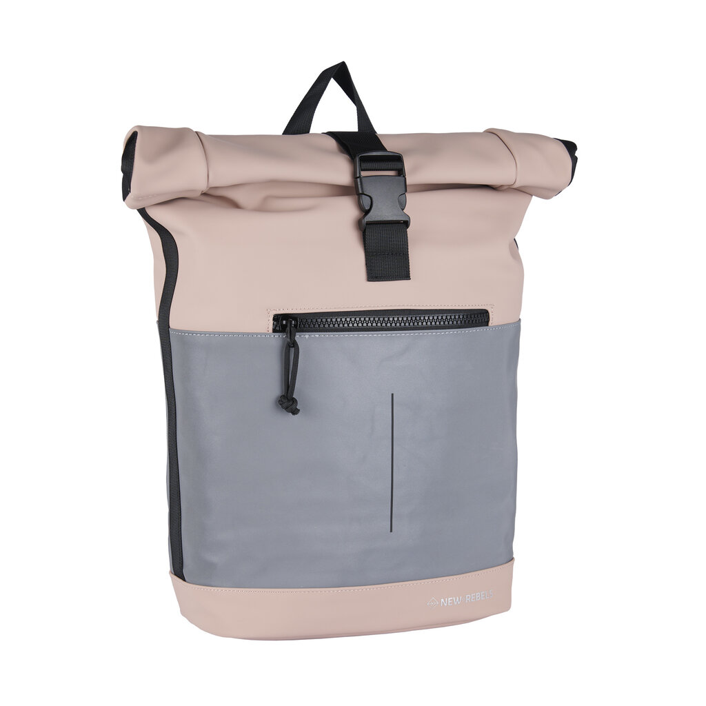New Rebels New Rebels Bowie New York Oudroze 21L Rugzak Rolltop Reflectie Waterafstotend Laptop 15.6"