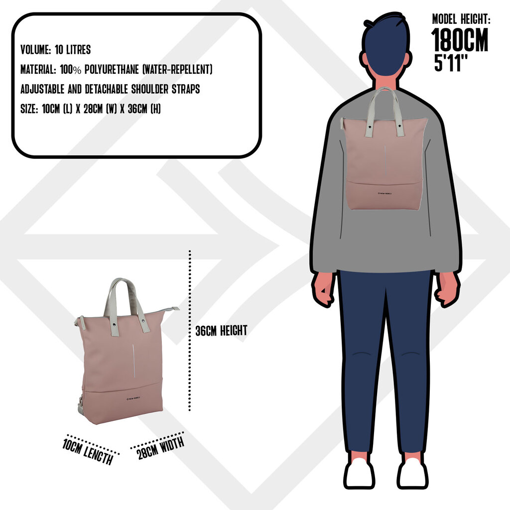New Rebels New Rebels Matteo Trenton Altrosa 18L Rucksack Shopper Wasserabweisend