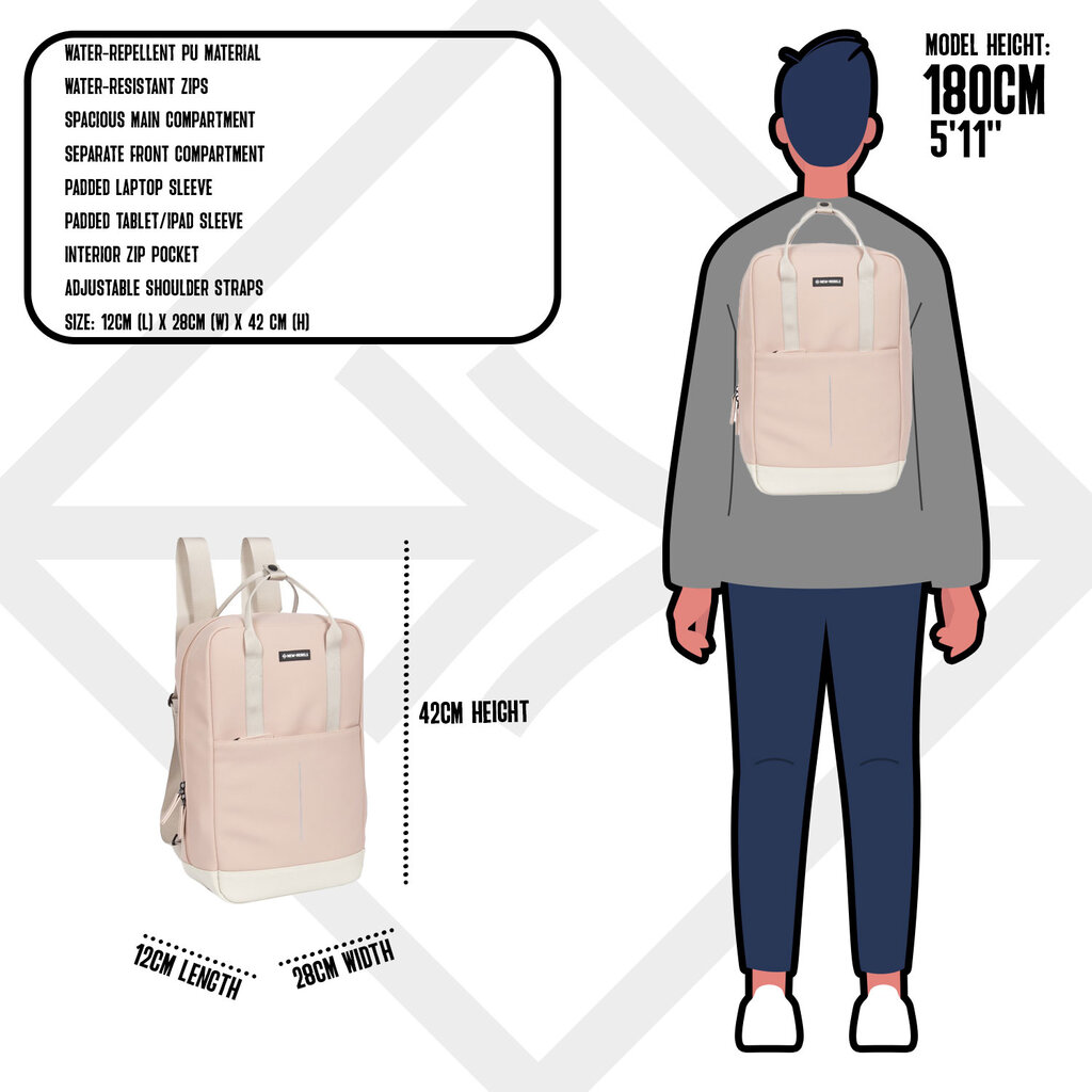 New Rebels New Rebels Julan Cape Coral Alt Rosa 14L Rucksack Wasserabweisend Laptop 14.1"