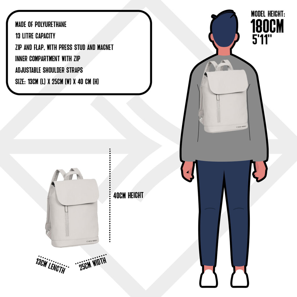 New Rebels New Rebels Daley Washington Beige 10L Rucksack Wasserabweisend