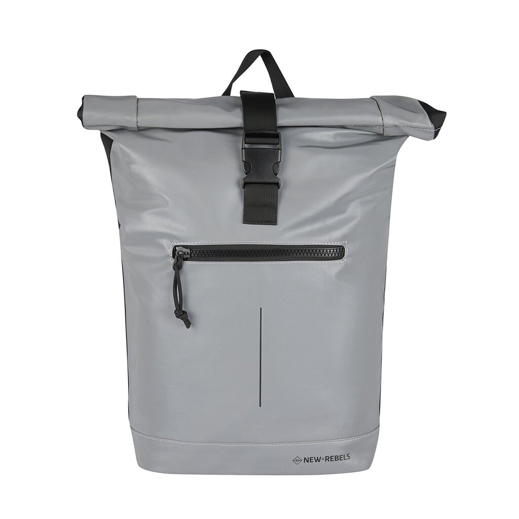 New Rebels New Rebels Reflect New York Zilver 21L Rolltop Rugzak Waterafstotend Laptop 15.6"