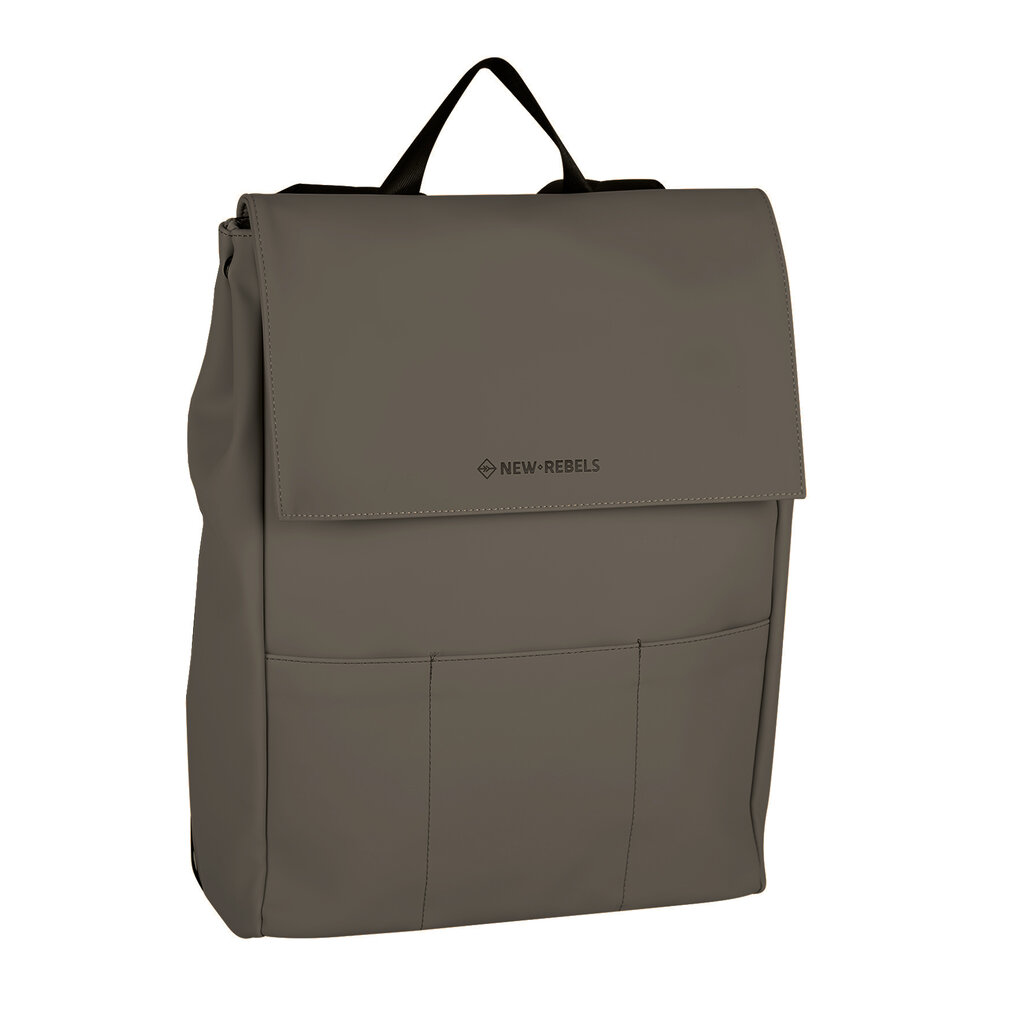 New Rebels New Rebels Omar Lincoln Taupe 17L Backpack with Flap Water Repellent Laptop 15.6"