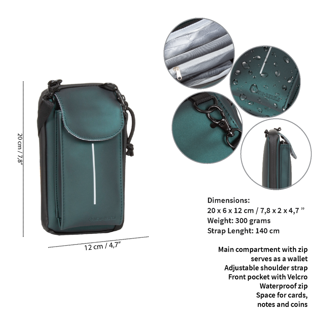 New Rebels New Rebels Mart Cincinnati Metallic Groen Telefoontasje Waterafstotend