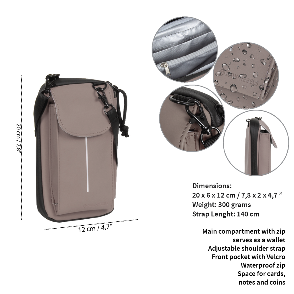 New Rebels New Rebels Mart Cincinnati Taupe Phonepocket Water Repellent
