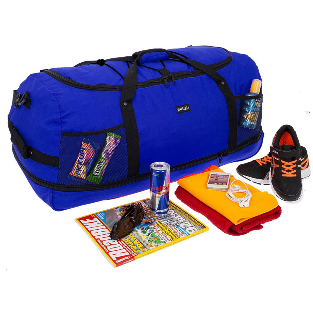 New Rebels New Rebels Nevada Newark Navy 110L Rollable Trolley Weekend Bag Water Repellent