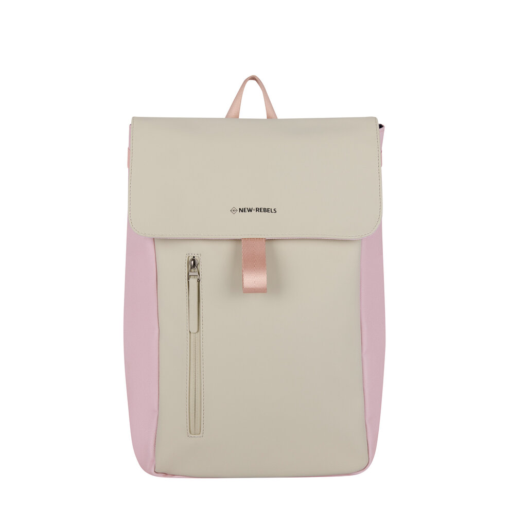 New Rebels New Rebels Ceres Dothan Roze Beige 15L Rugtas met Flap Waterafstotend Laptop 15.6"