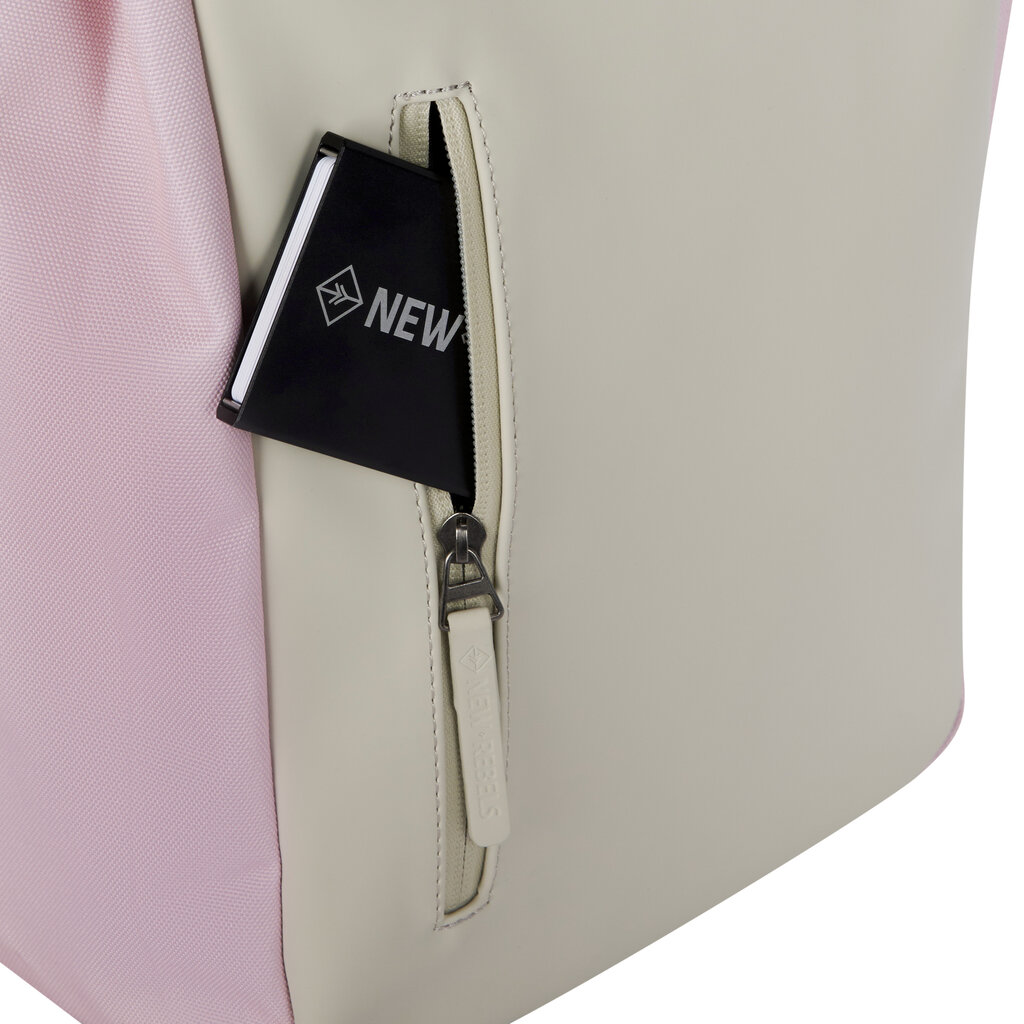 New Rebels New Rebels Ceres Dothan Rosa Beige 15L Rucksack mit Klappe Wasserabweisend Laptop 15.6"