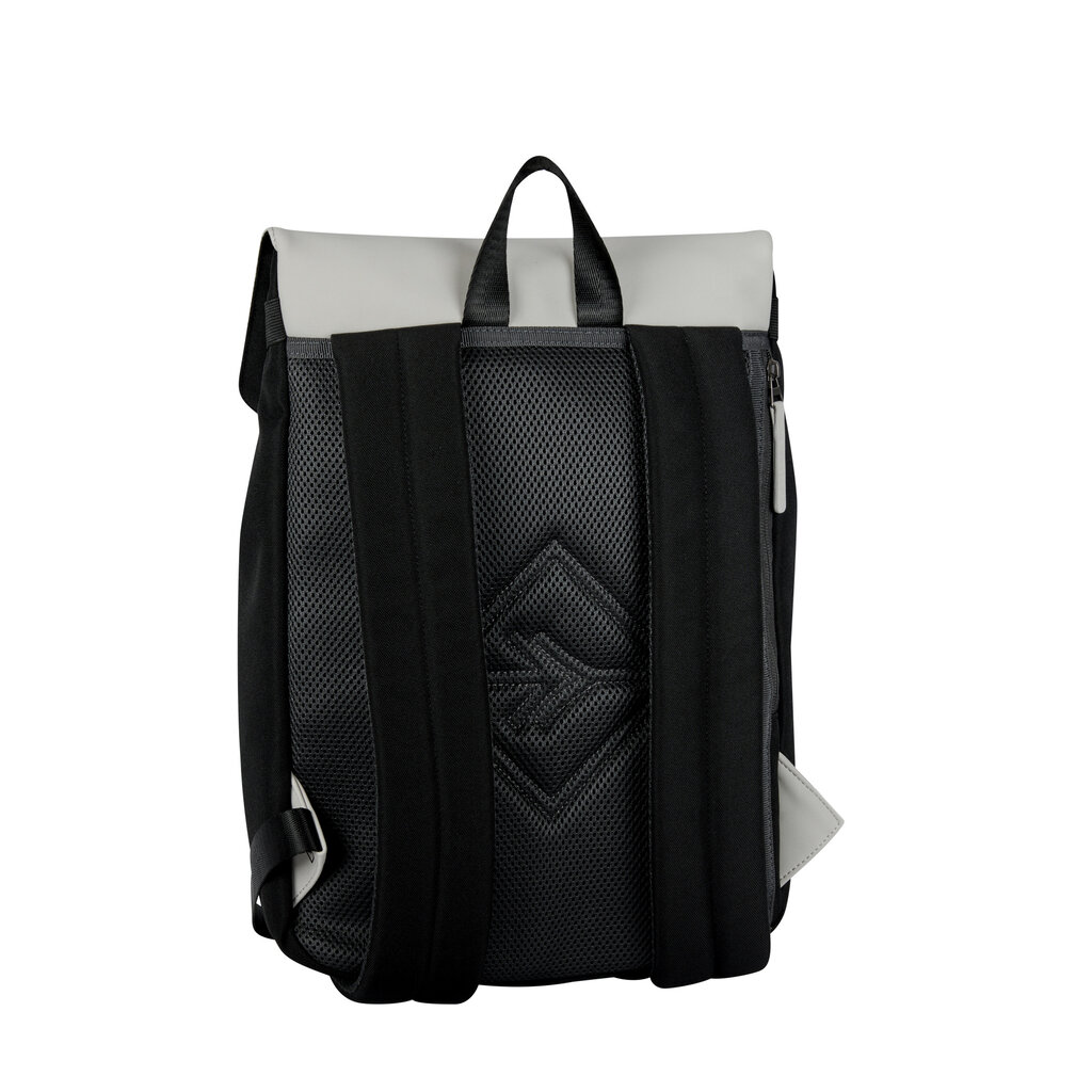 New Rebels New Rebels Ceres Dothan Zwart Lichtgrijs 15L Rugtas met Flap Waterafstotend Laptop 15.6"