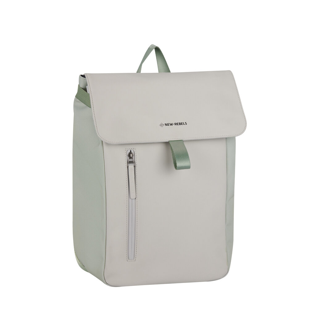 New Rebels New Rebels Ceres Dothan Lime Lichtgrijs 15L Rugtas met Flap Waterafstotend Laptop 15.6"