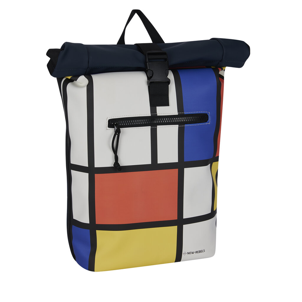 New Rebels New Rebels Mart Art New York Mondriaan 19L Rugzak Rolltop Waterafstotend Laptop 15.6"