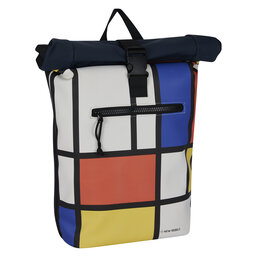 New Rebels New Rebels Mart Art New York Mondriaan 21L Rugzak Rolltop Waterafstotend Laptop 15.6"
