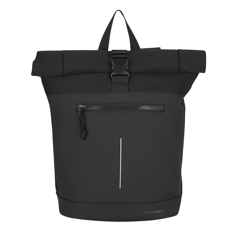 New Rebels New Rebels Bruce New York Schwarz 21L Rolltop Rucksack Wasserabweisend Laptop 15.6"
