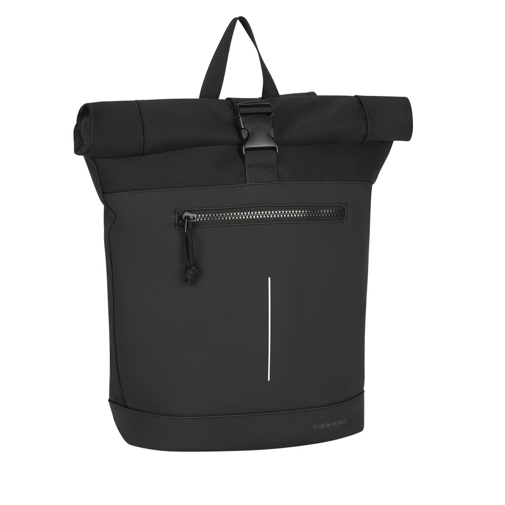 New Rebels New Rebels Bruce New York Schwarz 21L Rolltop Rucksack Wasserabweisend Laptop 15.6"