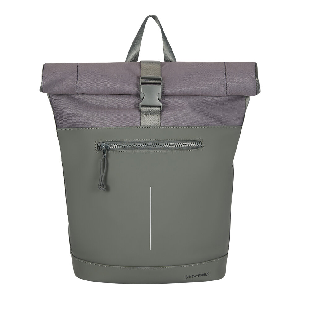 New Rebels New Rebels Bruce New York Antraciet 21L Rolltop Rugzak Waterafstotend Laptop 15.6"