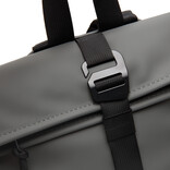 Reflektierender Rolltop-Rucksack 26x13x50cm, Grau bedruckt als Werbeartikel  550.202671