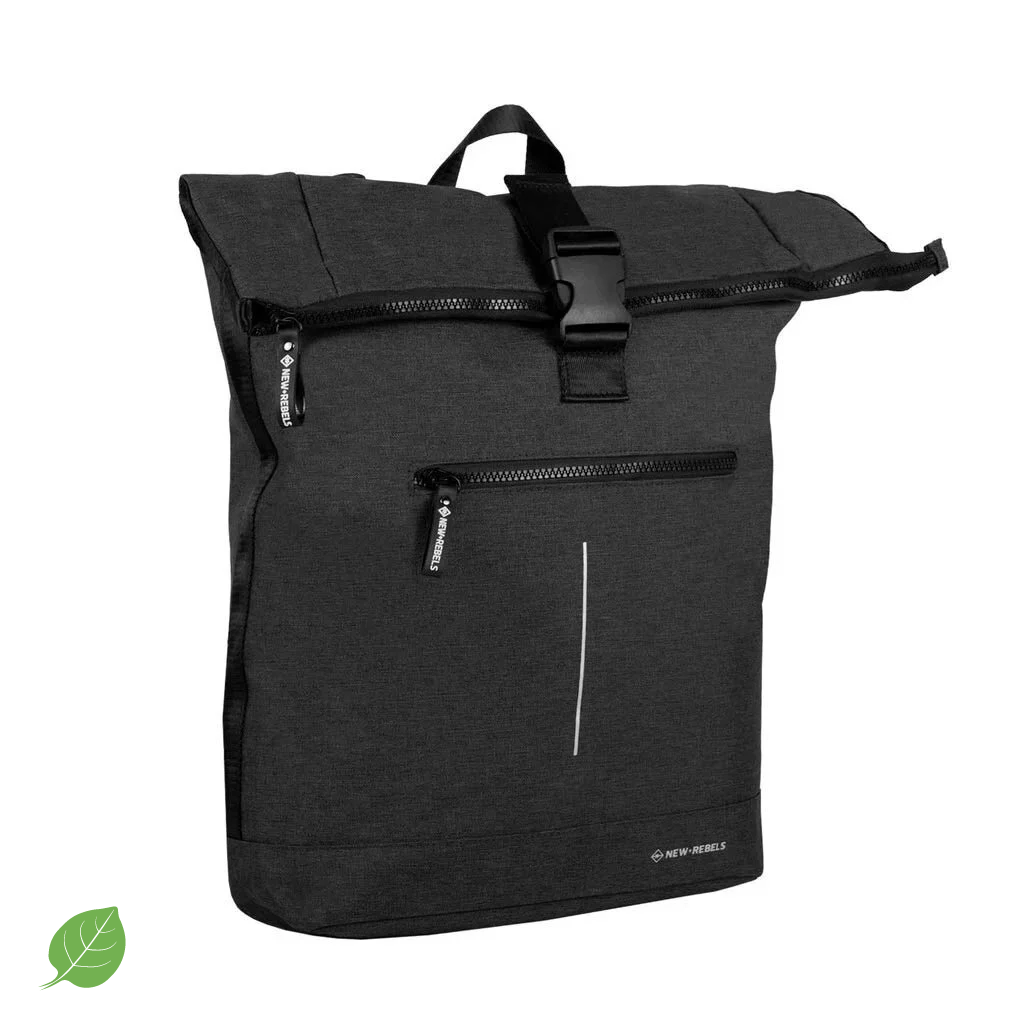 New Rebels Boyan  New York Black 19L Rolltop Backback Recyled Nylon