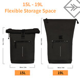 New Rebels New Rebels Mart New York Black 21L Backpack Rolltop Water Repellent Laptop 15.6" New Rebels New Rebels Mart New York Black 21L Backpack Rolltop Water Repellent Laptop 15.6"