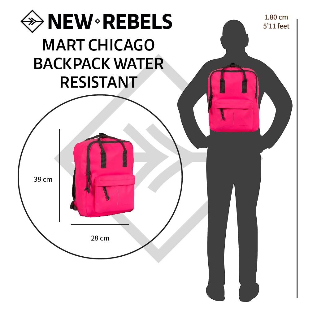 New Rebels Mart Chicago Neon Pink 18L Backpack Water Repellent