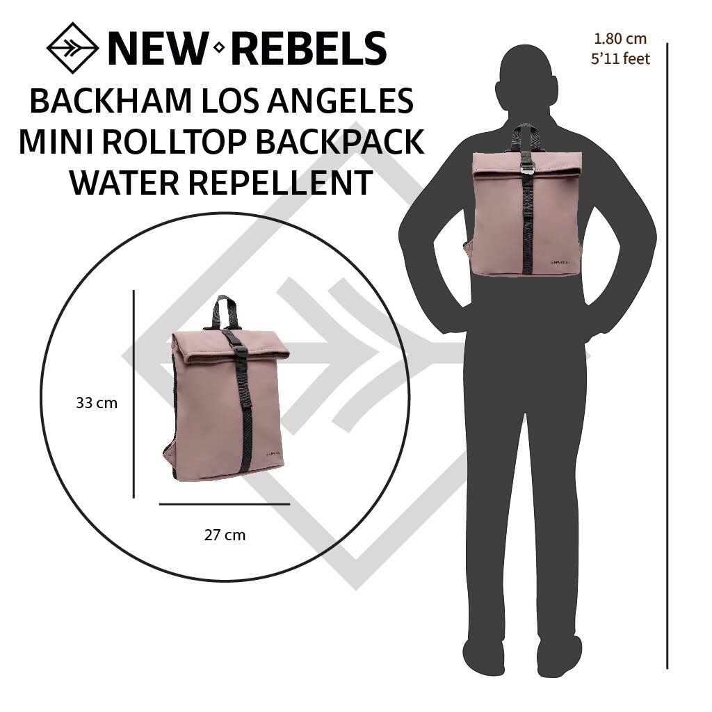 New Rebels New Rebels Mart Los Angeles Purple 7L Rolltop Backpack Water Repellent